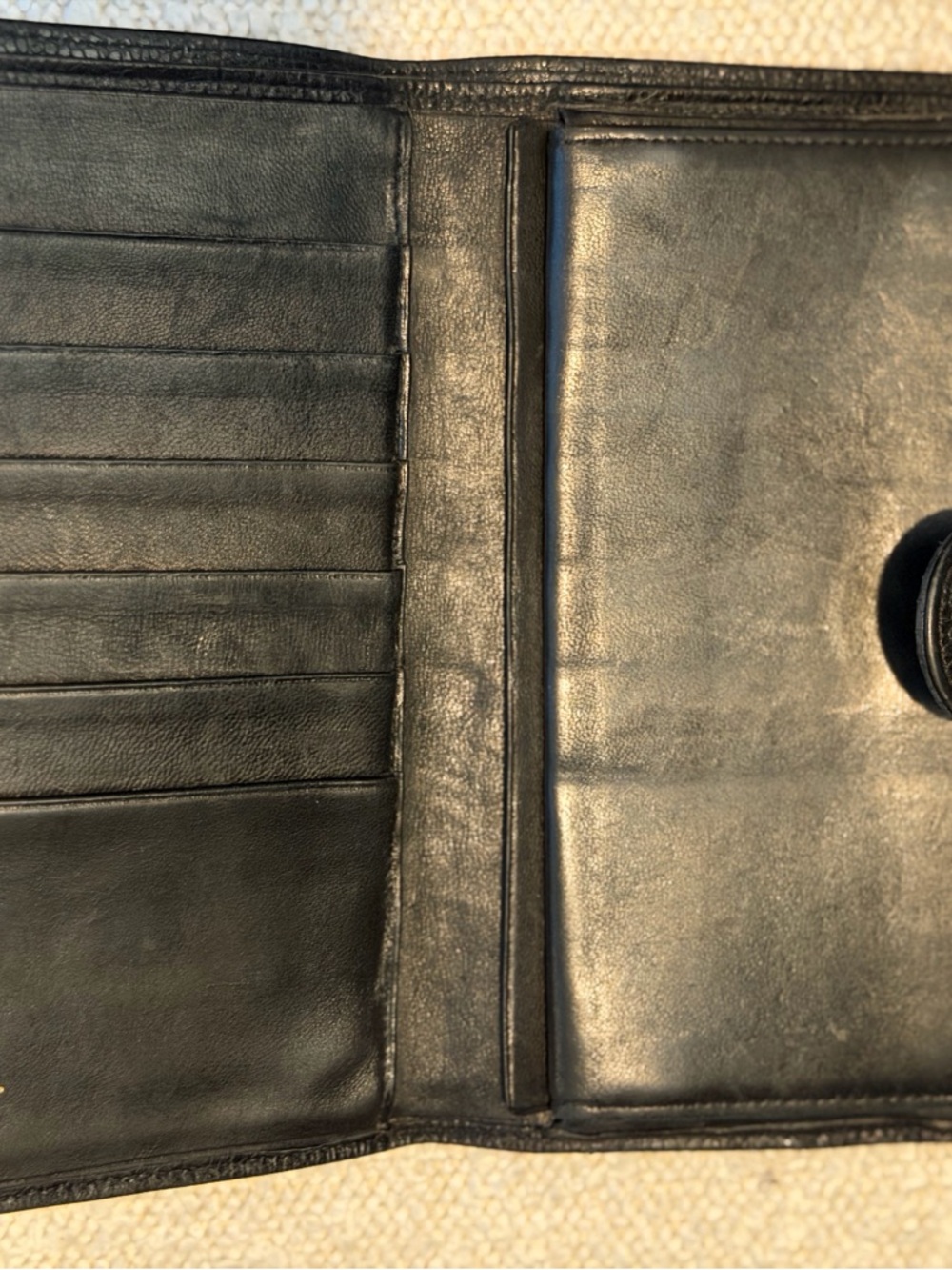 CHANEL Black Quilted Leather Wallet only with  Gold CC - Picture 2 of 3